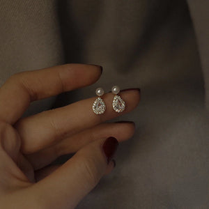 S925 Morning Dew Pearl Drop Earrings