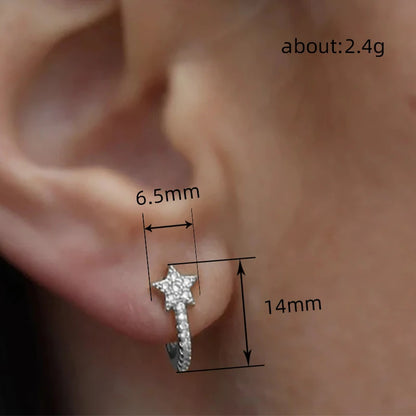 CZ Star Hoop Earrings