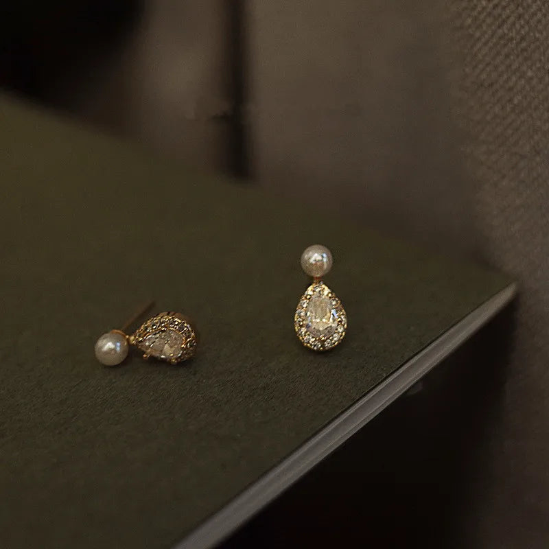 S925 Morning Dew Pearl Drop Earrings