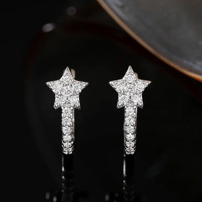 CZ Star Hoop Earrings