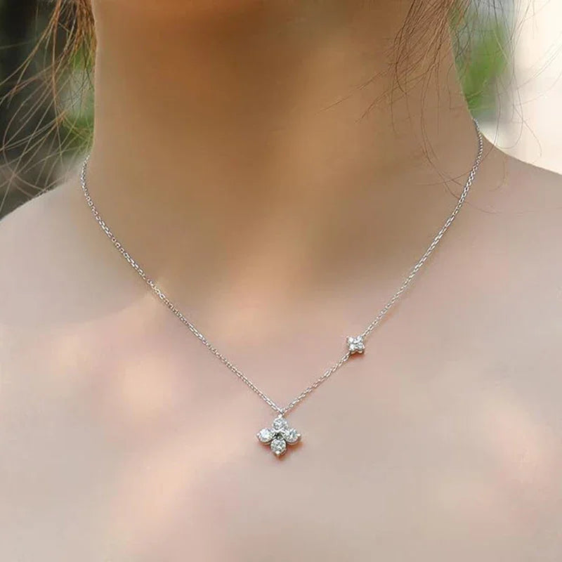 White Clover Pendant Necklace