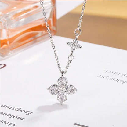 White Clover Pendant Necklace