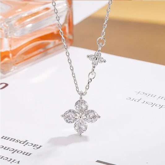 White Clover Pendant Necklace