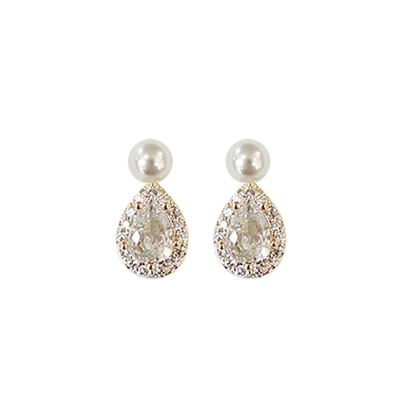 S925 Morning Dew Pearl Drop Earrings