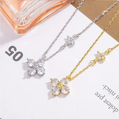 White Clover Pendant Necklace