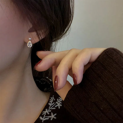 S925 Morning Dew Pearl Drop Earrings